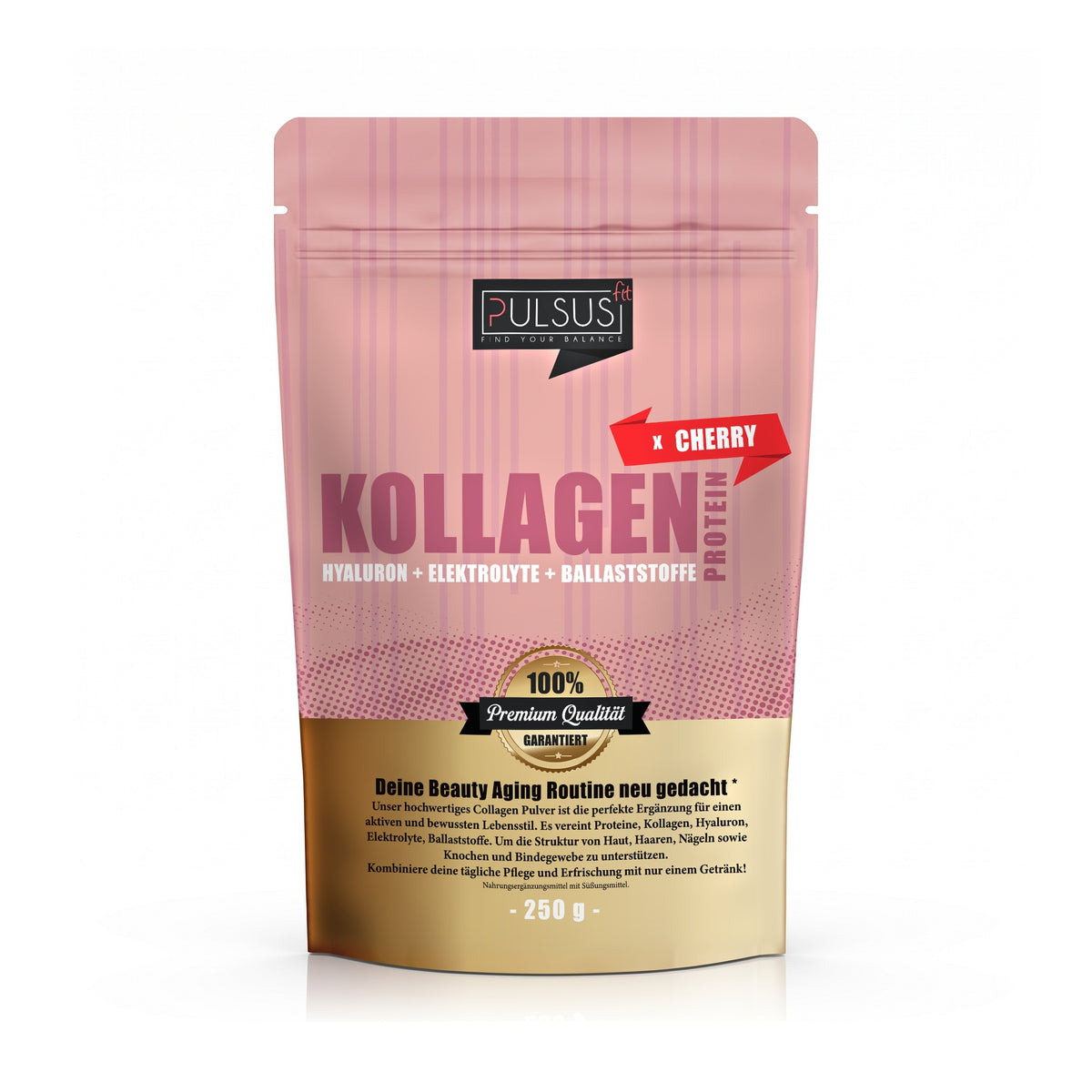 PULSUS FIT Kollagen Drink Women Edition Cherry Vorderseite