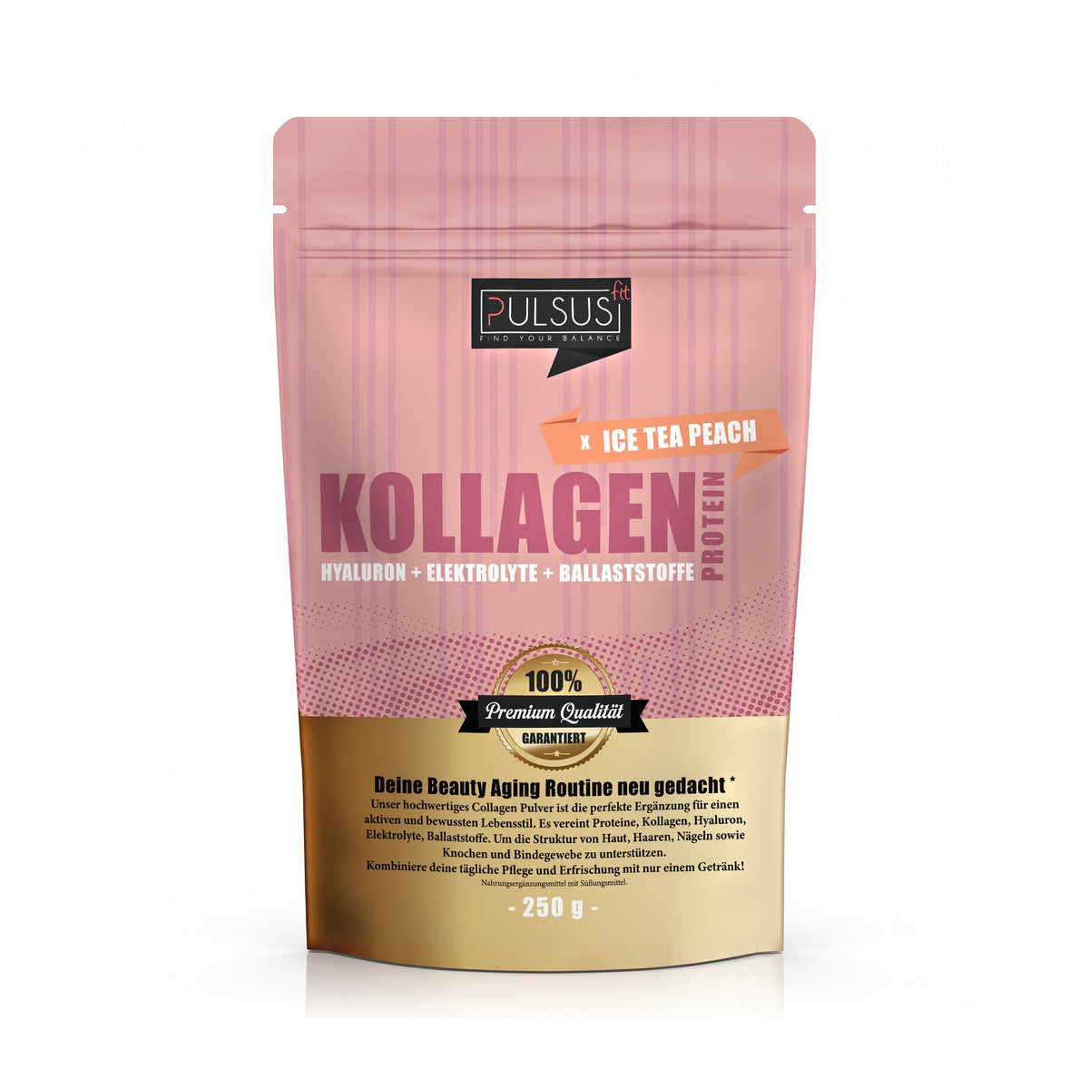 PULSUS FIT Kollagen Drink Women Edition Ice Tea Peach Vorderseite