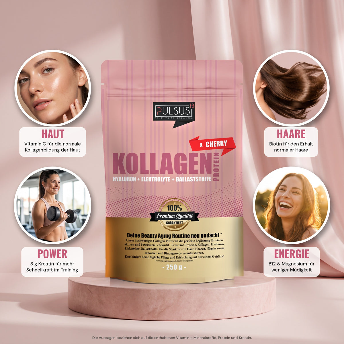Kollagen Drink Women Edition: Haut, Haare, Power, Energie